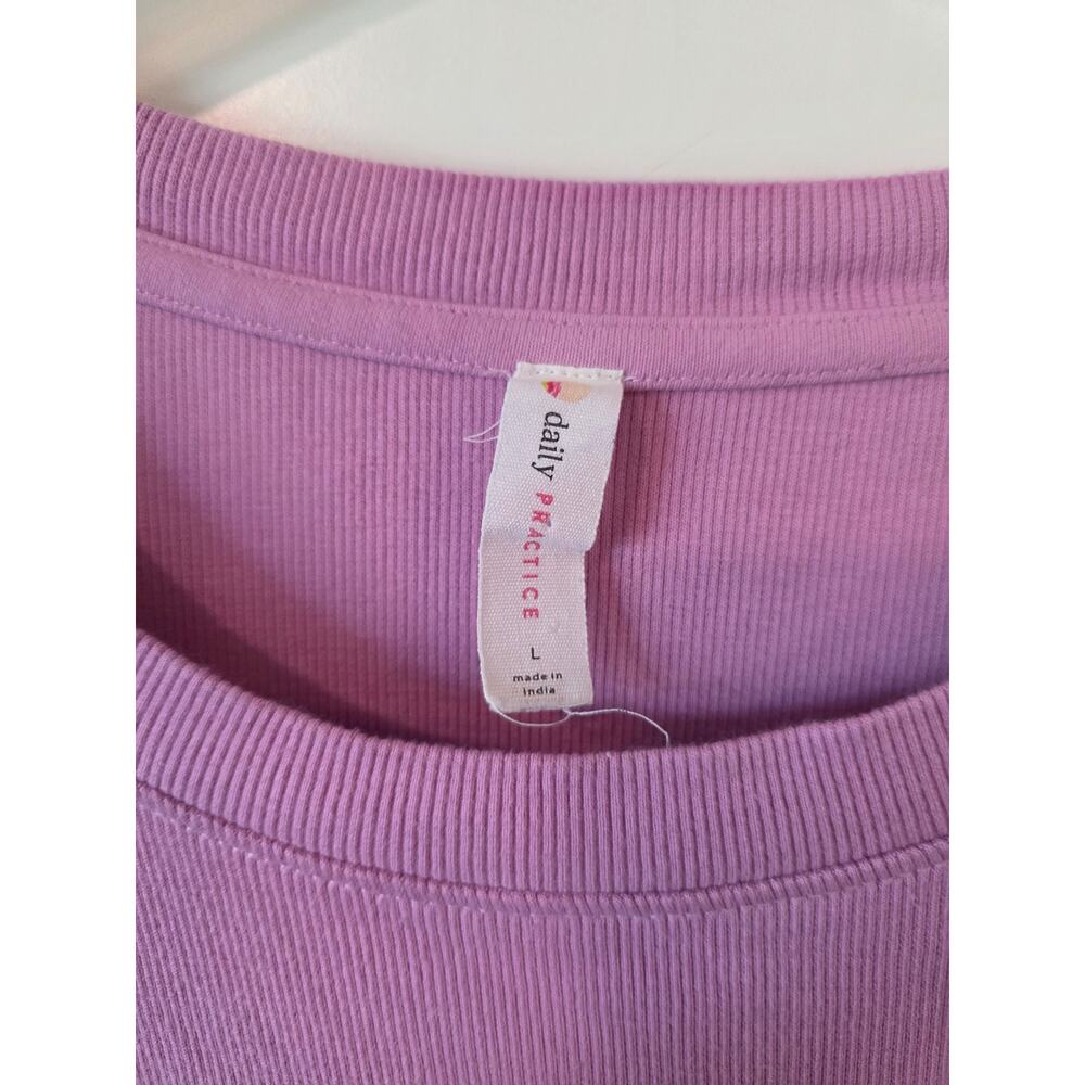 Anthropologie Daily Practice Short Sleeve Purple Drawstring Mini Dress Large - Picture 3 of 3